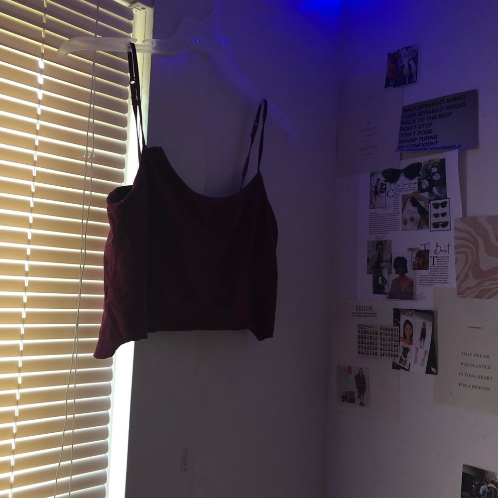 cropped deep pink tank top